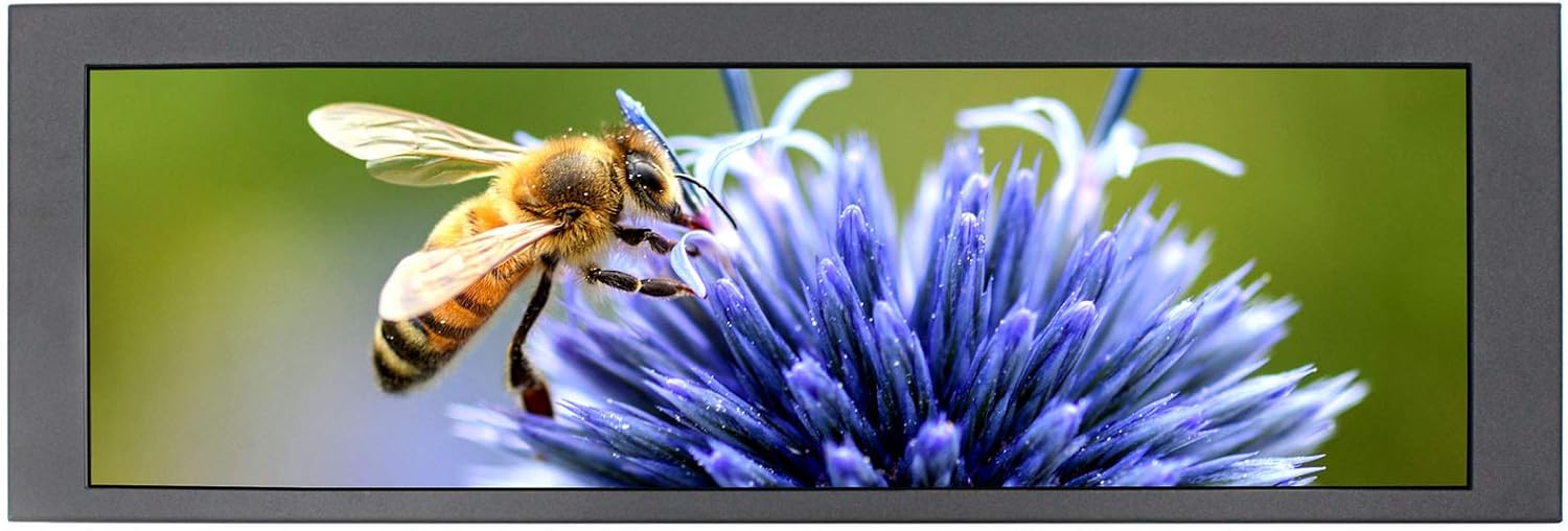 VSDISPLAY Portable Gaming Monitor with Speaker,14.9 inch LTA149B780F 1280x390 TFT LCD Screen and VGA DVI Controller Board,for Marquee Monitor/Cabinet