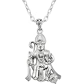 DINJEWEL Lord Religious Mart Shri Hanuman JI/Bajrangbali Pavanputra Gold Vermeil Pendant/Locket For Without Chain