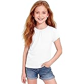 Girls Short Sleeve Shirts Cotton Crew Neck T-Shirt Kids Plain Tees Tops Size 5-12 Years