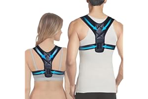 Saugella Back Brace Posture Corrector for Women and Men - Invisible & Mesh Breathable Upper Back Brace - Adjustable Back Straightener - Relieve Shoulder, Neck & Back Pain