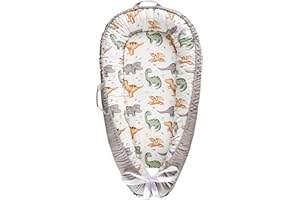 Hooyax Baby Lounger Cover, Cotton Baby Nest Cover, Baby Lounger Replacement Cover，Reversible Newborn Lounger Cover for Boys Girls, Dinosaur（Cover Only