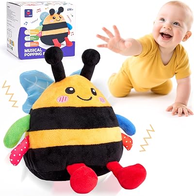 hahaland 4-in-1 Dancing Bee Baby Toy 6-12 Months Montessori Sensory