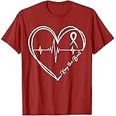 Heart Disease Awareness Heartbeat CHD Wear Red Heart Health T-Shirt