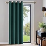 PONY DANCE Blackout Curtain 52x84 Dark Green Thermal Eyelet Panel