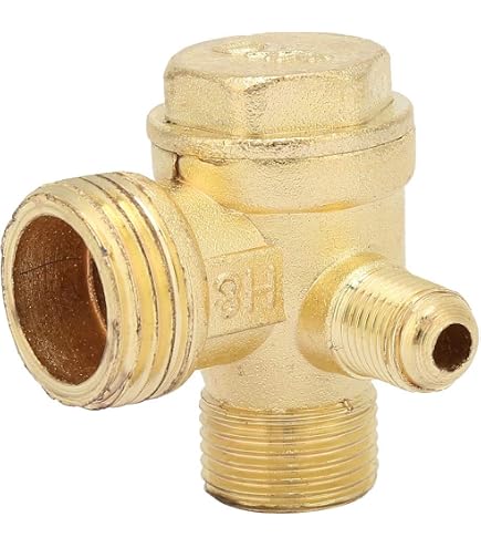 Válvula De Retención De Aire Unidireccional - Rosca Hembra 3/8 PT, Puerto Completo, Color Plateado