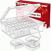 Mathtoxyz Bead Organizer Box, 30Pcs Small Beads Organizers and Storage Plastic Cases Mini Clear Dimond Storage Containers Boxes with Hinged Lid and Rectangle for Bracelet Making DIY Jewelry Craft Nail