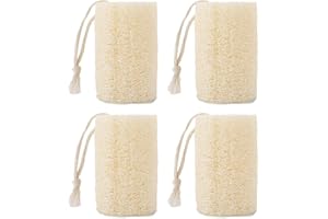Organic Loofah Sponge, 4pcs Natural Loofah Sponge, Exfoliating Luffa Natural, Body Scrubber For Bathing, Organic for Shower a
