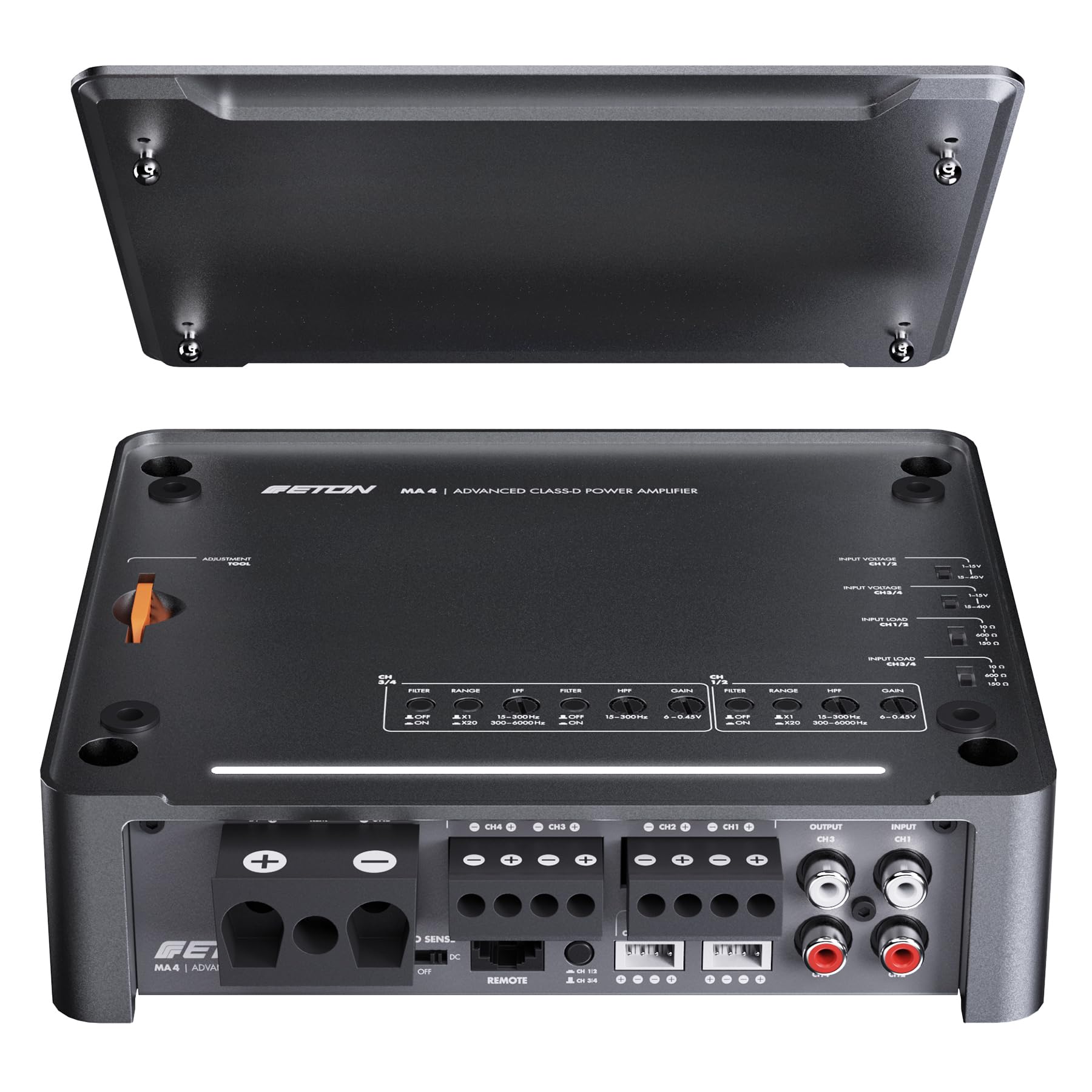 ETON MA 4 – kompakter 4 Kanal Verstärker, leistungsstarke digitale Mini Endstufe für Autos und Reisemobile, Class D Amp mit 4 x 105 W 3