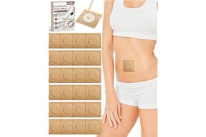 DLMDLM 24 Pcs Disposable Castor Oil Patches for Belly Button, Castor Oil Pack Wrap with Highly Absorbent Cotton Pad, Self-Adh