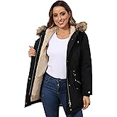 ROYAL MATRIX Women's Winter Coats Fleece Lined Parka Jacket Hooded Long Winter Warm Parka Coat with Pockets