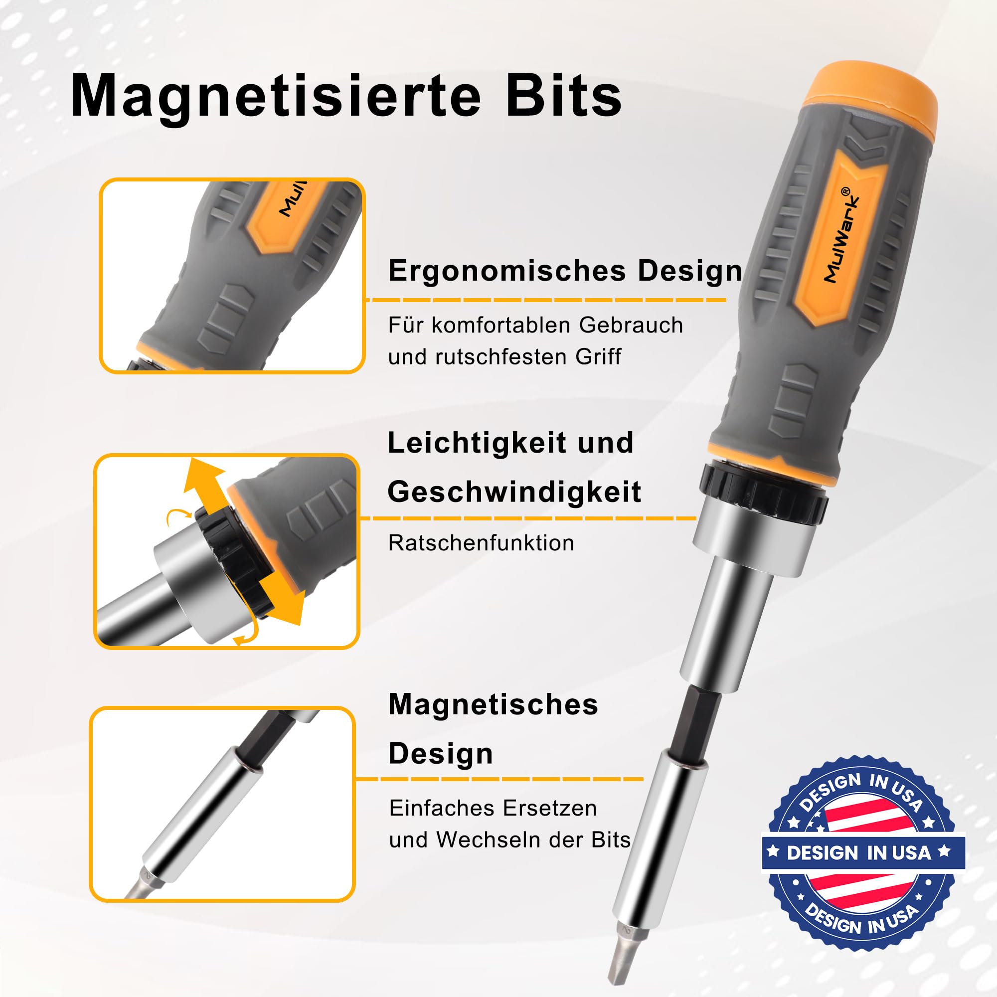 MULWARK Schraubendreher-Bit-Satz & Steckschlüssel-Satz, 77-teiliger Ratschen-Schraubendreher-Satz mit Koffer, 77 in 1 Multi-Bit-Schraubendreher für Heimwerker, Elektronik, Auto-Notfall und Garage 5