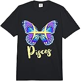 Pisces Butterfly Zodiac Sign of Butterfly Wings Pisces Women Comfort Colors Adult Heavyweight T-Shirt
