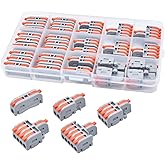 XALXMAW 32Pcs Lever Wire Connectors, DIY Mini Compact Splicing Assortment Quick Electrical Connector Kit for 24-12 AWG