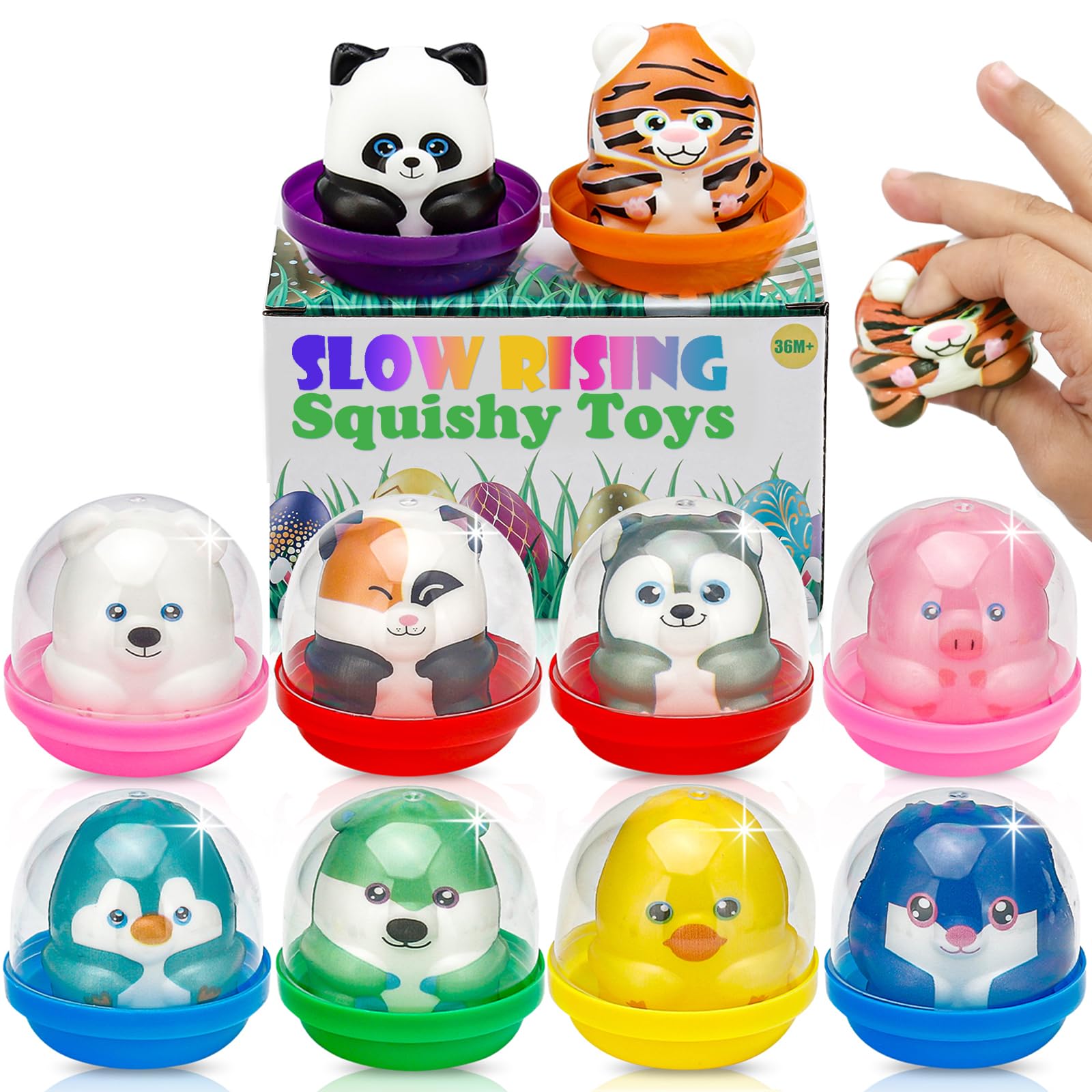 Photo 1 of 10 Packs Party Favors Slow Rising Animals with Cupsules,Goodie Bag Stuffers,Birthday Gifts,Treasure Box Toys, Kids Classroom Prizes,Claw Machine Toys,Mini Animal Toys,Stress Relief Squishy Toys