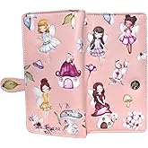 Shag Wear Fairy Garden Large Women’s Wallet, Vegan Faux Leather Bifold with Card Slots, Bill Compartments and Secure Snap Closure in Pink 7"