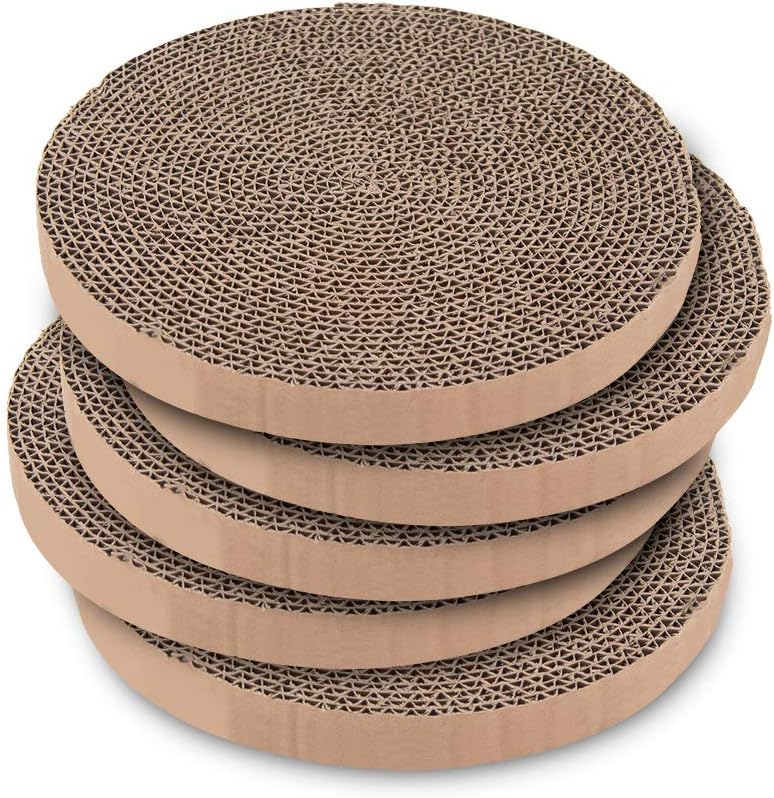 Catify Scratch and Spin Replacement Pads (5 Pack) – Round Cardboard Scratcher Refills for Cats – by Best Pet Supplies : Pet Supplies