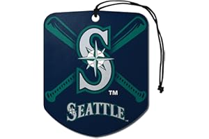 FANMATS 61557 MLB Seattle Mariners Hanging Car Air Freshener, 2 Pack, Black Ice Scent, Odor Eliminator, Shield Design with Team Logo