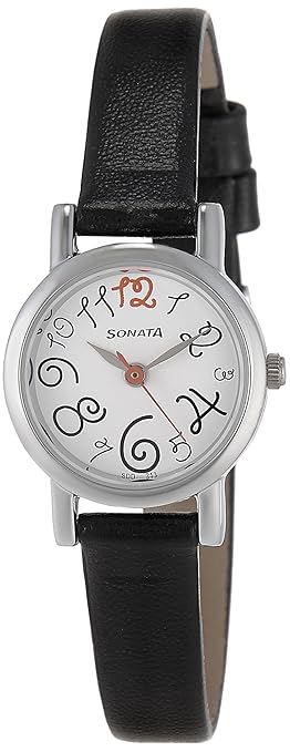 Sonata Analog White Dial Women's Watch -NK8976SL07W
