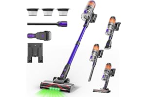 COTIAR Cordless Vacuum Cleaner,500W 40KPa 60Mins Vacuum Cleaners for Home,Powerful Stick Vacuum With Green Light,Anti-tangle Wireless Vacumm, Rechargeable Vacuum for Pet Hair/Carpet/Hardwood Floor,Purple