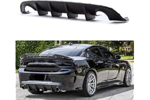 WheelX Rear Diffuser Compatible with 2015-2023 Dodge Charger, Rear Bumper Lip Splitter Fit for SRT Hellcat Scat Pack 392 GT R/T Daytona (Matte Black)