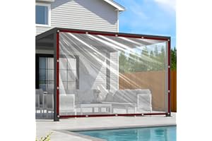 OUCKKHEY Clear Tarp Waterproof 6x8 Tarps Heavy Duty Plastic Tarp with Grommets Clear Vinyl Tarps for Outdoor Patio Enclosure Chicken Coop Cover Waterproof Transparent Tarpaulin for Porch Greenhouse Plant