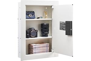 VEVOR 0.83 sq.ft Wall Safe, 3-Tier Hidden Wall Safe with Password, Key & Turning Knob, Q235 Cold-Rolled Steel In-Wall Box wit