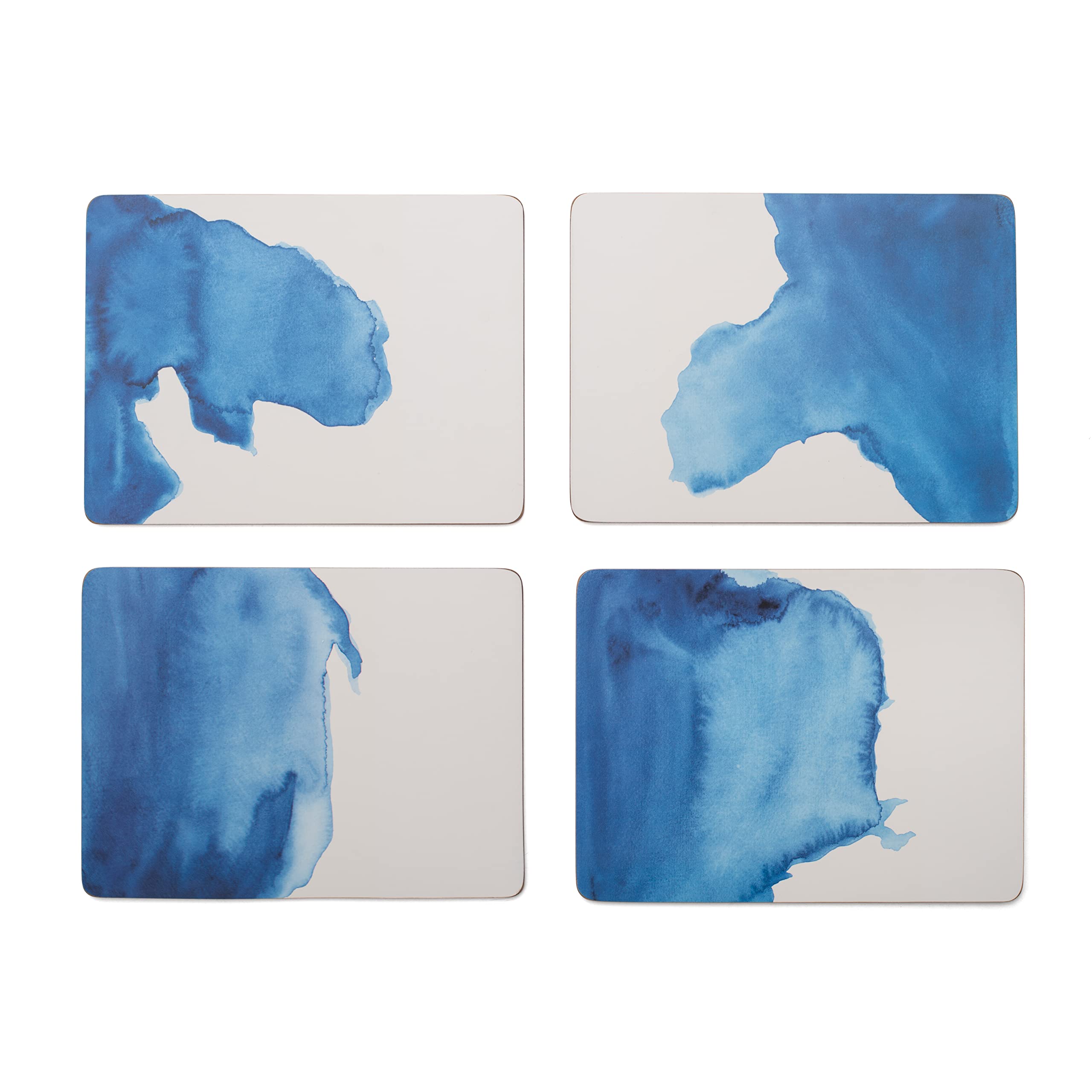 Rick Stein Coves of Cornwall - 4 Piece Placemat Set - cork backed melamine faced design - featuring beautiful watercolour artwork - tableware Inspired by the land and coast of north Cornwall
