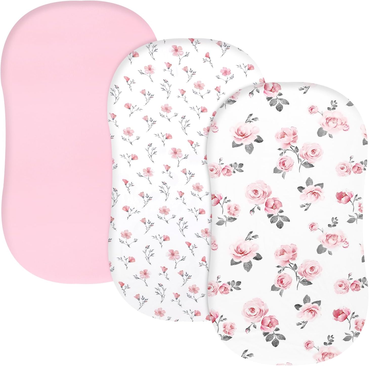 PHF 3 Pack Soft Sheets, Rose Floral Comfy Polyester Cradle