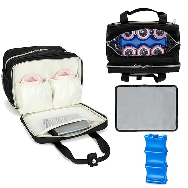 GEMIU BREAST MILK COOLER BAG WITH ICE PACK,FITS...