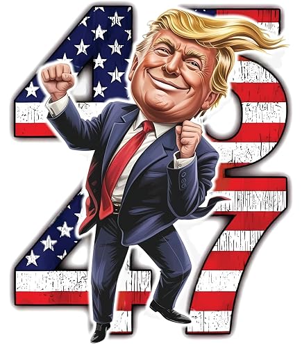 Trump 47 Stickers – American President Hard Hat Sticker – Red Wave Decal – Funny 10pk