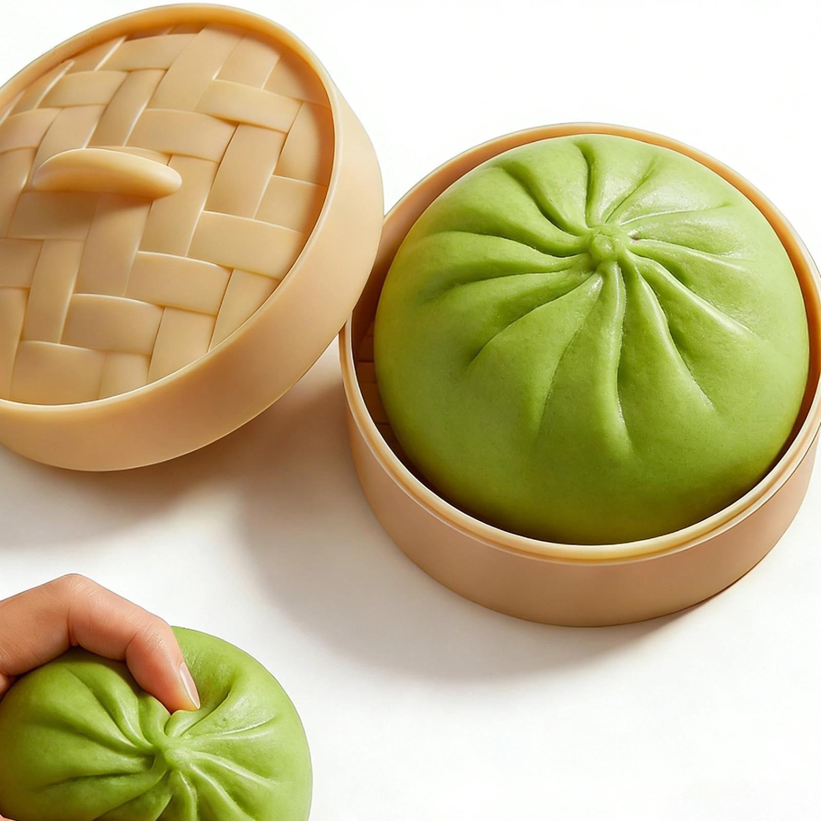 Giant Glitter Green Dumpling Squishy, Adorable Steamer Bun Shape, Soft Squeeze Sensory Gadget for Adults, Calming Relaxation Support for Home Office Daily Use