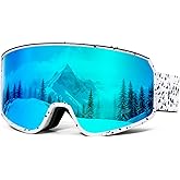VEWOE Ski Goggles OTG for Men Women, Anti-fog UV Protection Snowboard Goggles Snow Goggles Skiing Snowmobile for Adult Youth