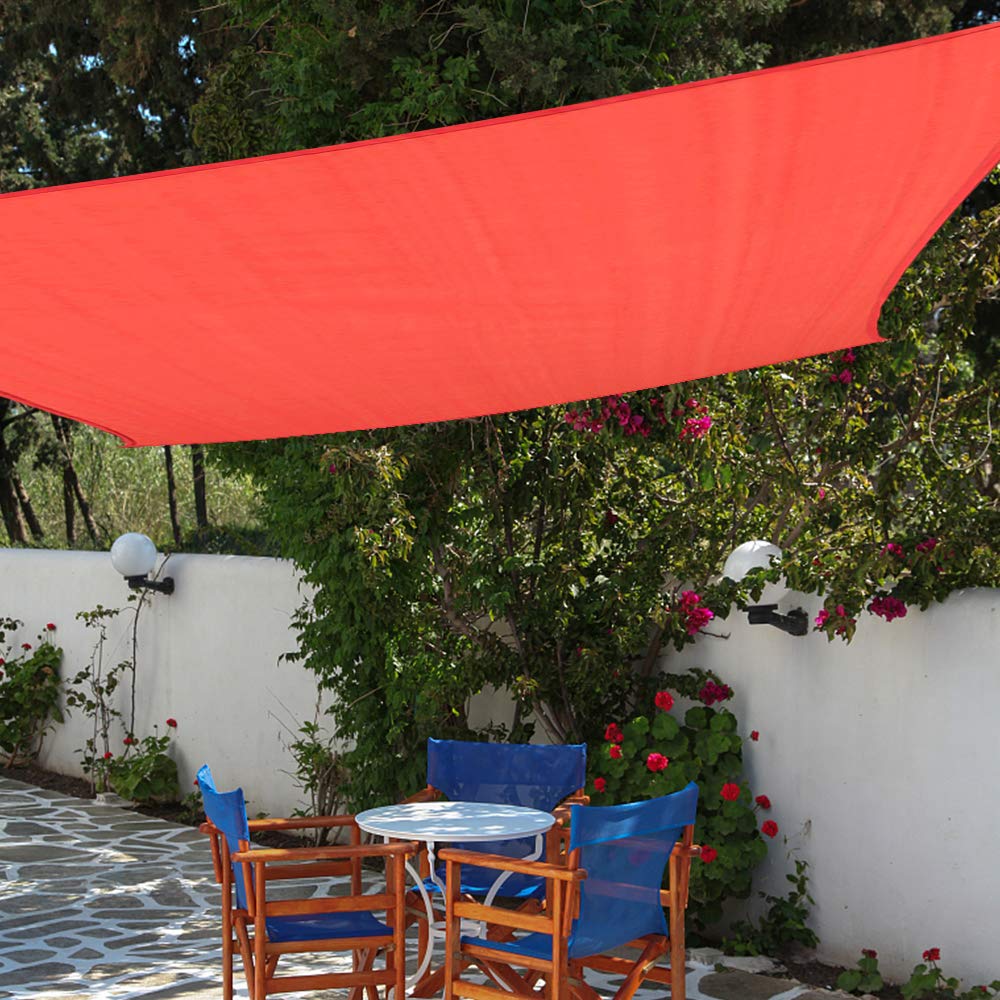 Photo 1 of Shade&Beyond 08'x10' Sun Shade Sails Curved Canopy Rectangular Scarlet 185GSM Shade Sail Permeable for Patio Deck Yard Backyard, (We Make Custom Size)