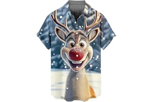 3D Santa Claus Graphic Men Christmas Shirts Novelty 2025 Xmas Festival Short Sleeve Funny Holiday Button Down Tops