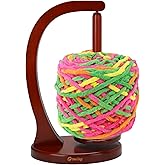 Wooden Yarn Holder for Crocheting, Upgrade Larger Size and Magnetic, Rotating Pendulum Yarn Ball Dispenser Stand, Yarn Spinne