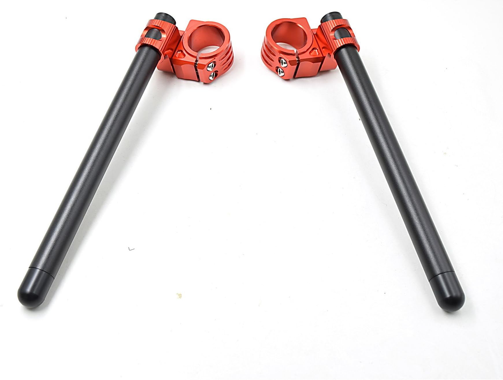 motorbikes Handlebar 43mm Riser Clip-ons Fit for F4/F41/Ninja ZX-11 1990-2007 /ZRX1100/1200/R6 1999-2004/FZR1000 89-1990 cafe Racer Universal Angle adjuster 22MM bars Clip-on Assembly Colour Red