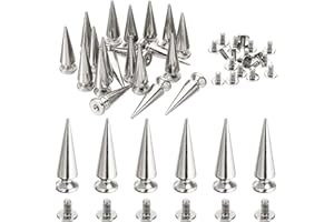 PATIKIL 29mm Studs for Clothing, 20 Sets Studs and Spikes Leather Rivets Cone Spikes Metal Screw Studs for Clothing Leather C