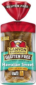 Canyon Bakehouse Hawaiian Sweet Gluten Free Bread, Whole Grain Sandwich Bread, Fresh, 15 oz Loaf