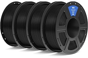 ELEGOO PETG 1.75 mm Black 4 Pack 1kg Spools (2.2 lbs), 3D Printing Filament Dimensional Accuracy +/- 0.02 mm, Fits for Most F
