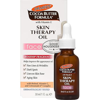 Amazon Com Palmer S Cocoa Butter Formula Moisturizing Skin Therapy Oil For Face With Vitamin E Rosehip Fragrance 1 Ounce Beauty