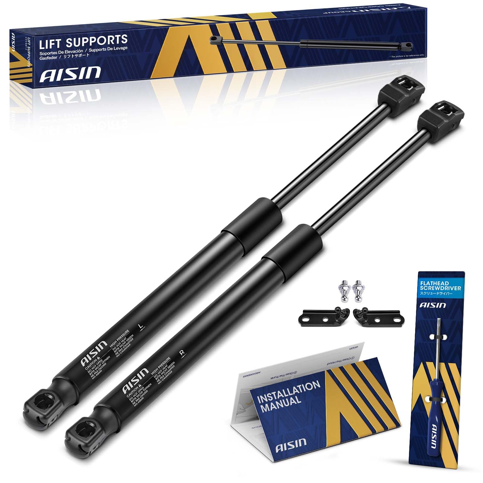 Photo 1 of AISIN GAST-01150 Front Hood Lift Supports Shock Struts - Compatible with Lexus RX300 1999-2003 - Set of 2