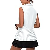 Little Donkey Andy Women's Golf Vest Outerwear with Pleated Hem Sleeveless Athletic Jacket for Running Yoga Tennis