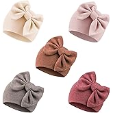 BQUBO Newborn Baby Girls Hats Hospital Hat Baby Cotton Beanie Infant Big Bow Hats for 0-24 Months