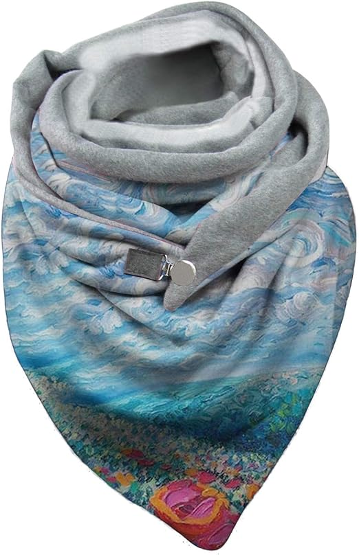 ewqe Frauen Herbst Winter Retro Schal Einfarbig Mehrfarbiger Knopf