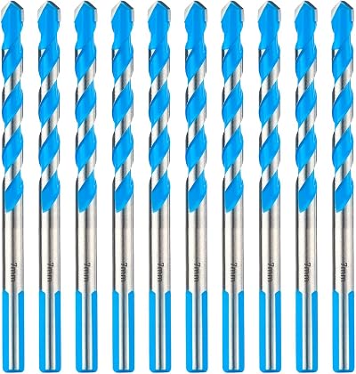 Toolant 7mm Carbide Masonry Drill Bit Set 10pcs Shockproof Concrete Tile