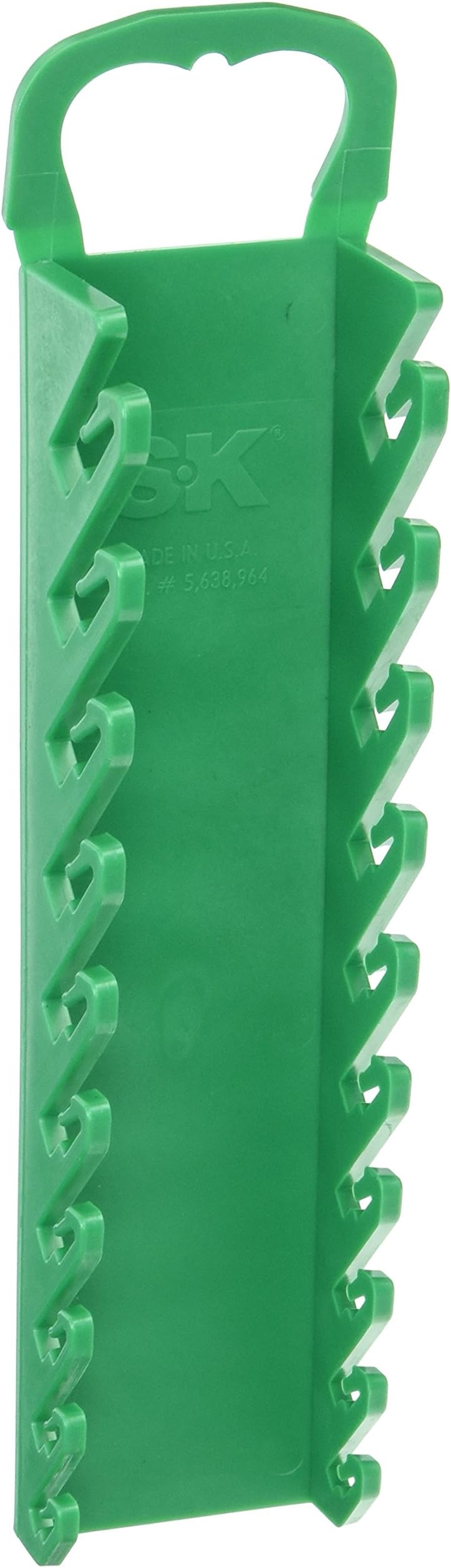 SK Hand Tools 1077 Green 10 Slot SureGrip Short Combination Wrench Rack