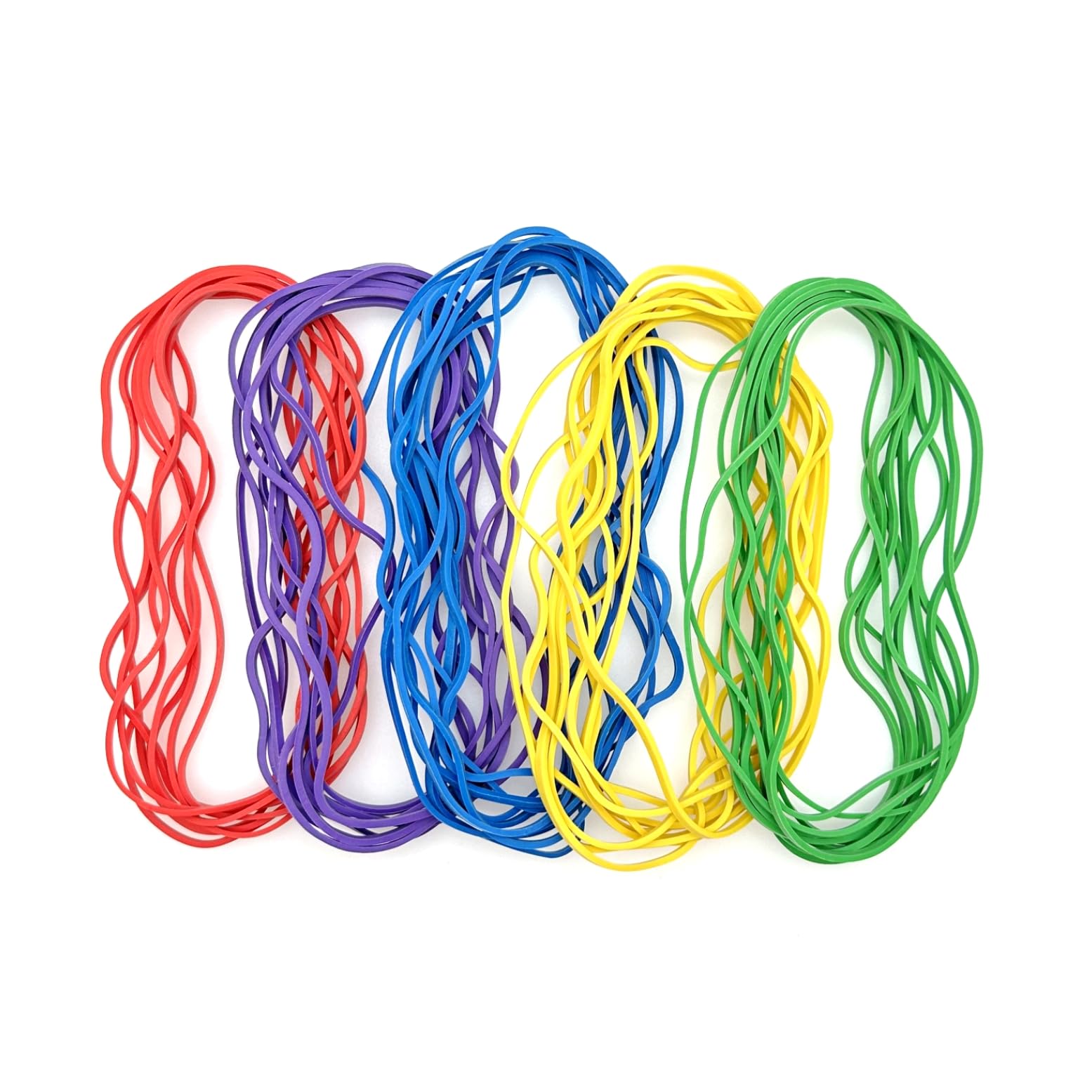 JZK 50 x Multicolor Elastic Bands, 150mm*2mm, Strong Rubber Bands for Home and School