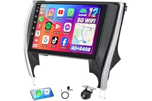 JUFODRCA [4G + 64G ROM] Car Radio Stereo for Toyota Camry 2015 2016 2017: Upgrade 10.1 Inch 1280 * 800 HD Touch Screen Replacement Carplay Andriod Auto with 5GWiFi Bluetooth5.4 Backup Camera GPS FM