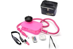 ROSLHG Matte Pink Hookah Set-Bag For Travel Hookah Set With Charcoal Holder & Coal Cover+Hookah Bowl+Hose+Travel Cigarette Holder+Remoted LED Light+ Narguile Accessories