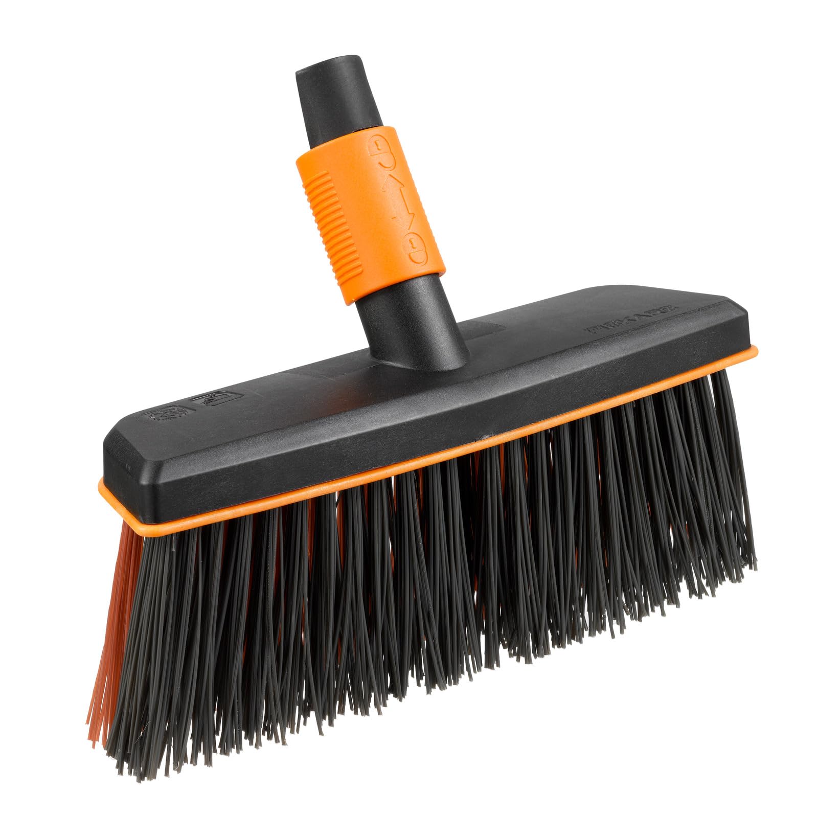 Fiskars All-Purpose Broom, Broom Head, Width: 26 cm, Plastic Bristles, Black/Orange, QuikFit, 1001417